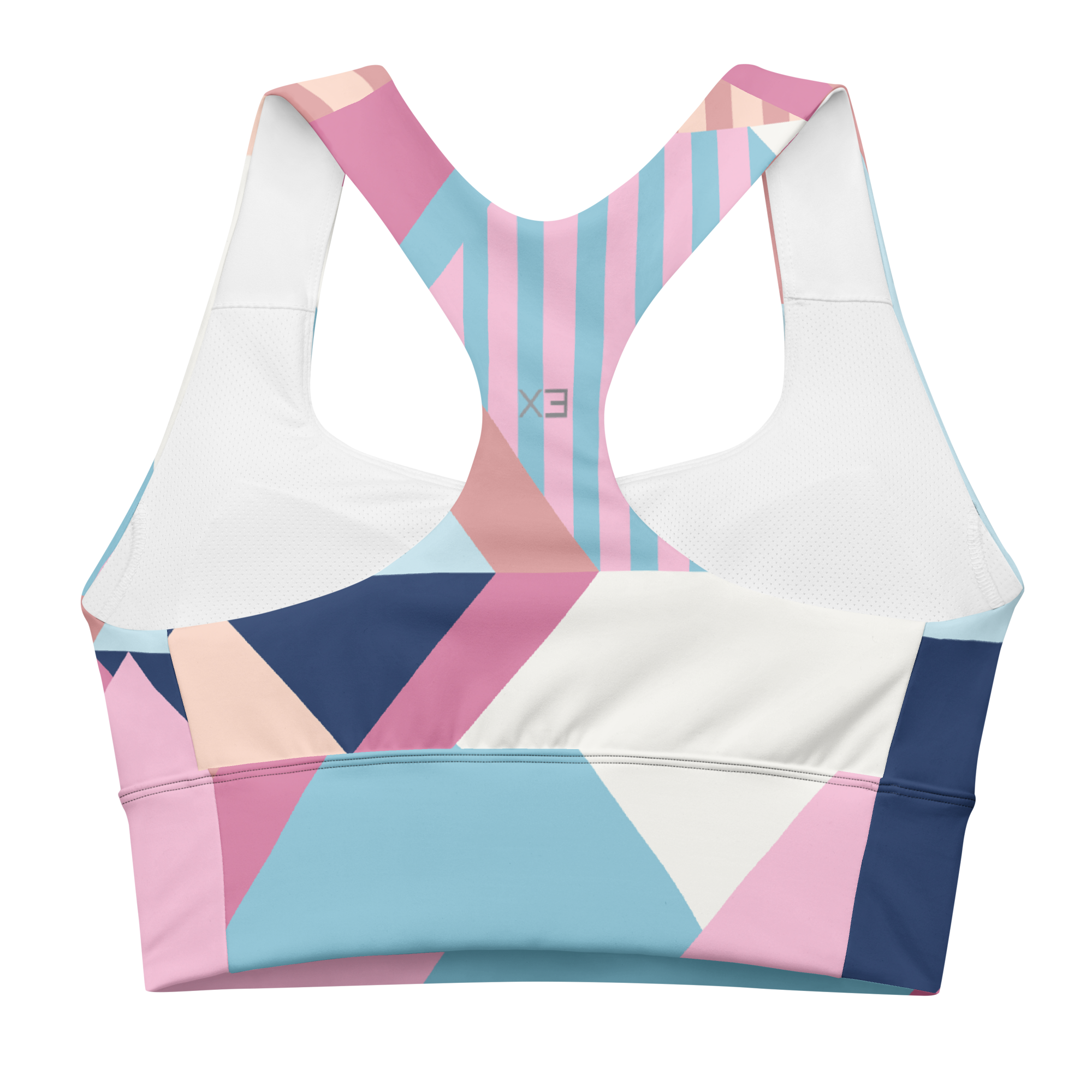 X3 Longline Sportbra - Pink/Blue