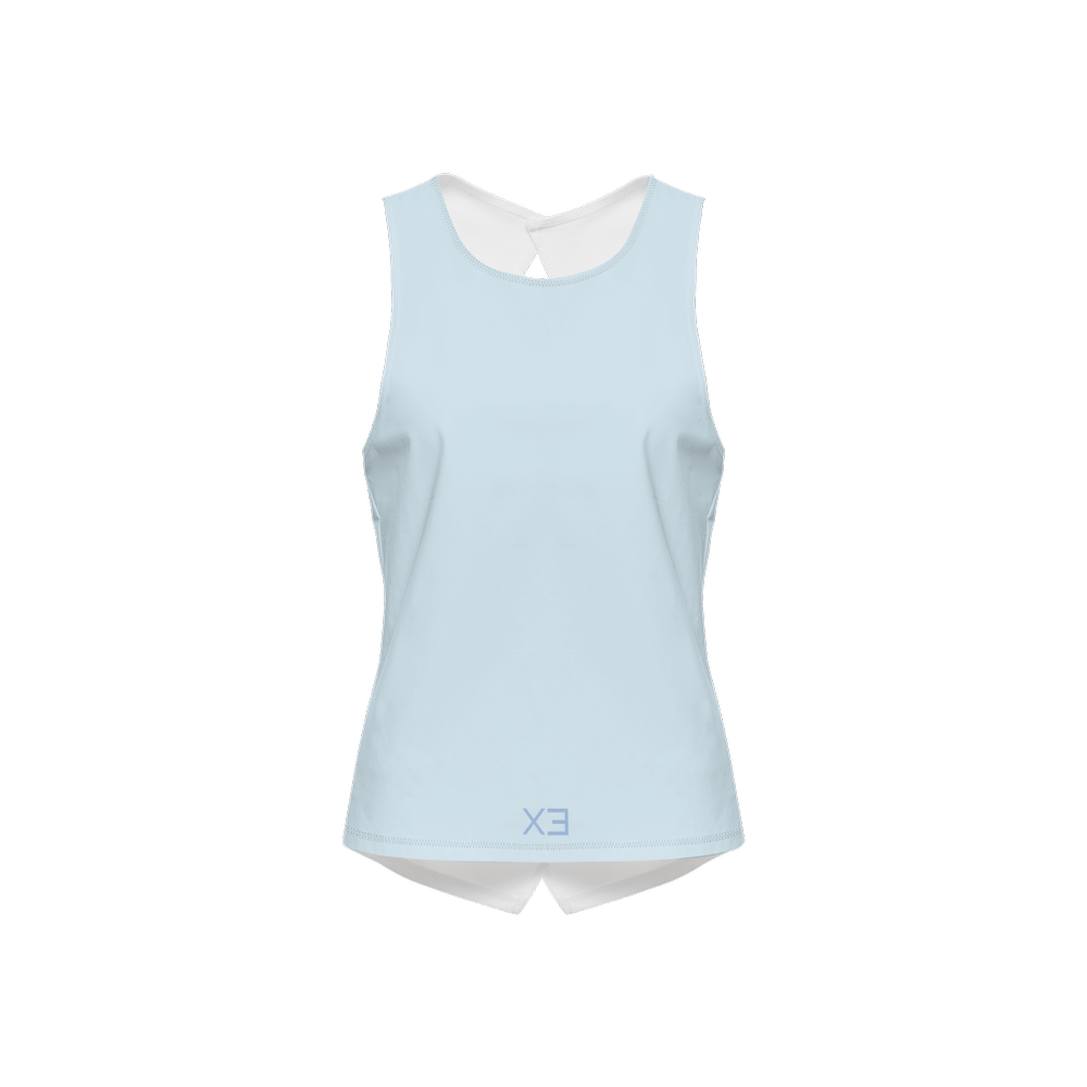 No puedo tengo padel Cross Back Sleeveless Tank - Light Blue - XTR3S