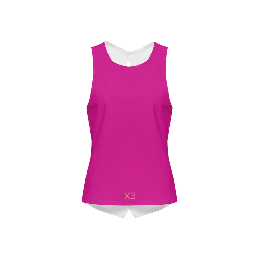 No puedo tengo padel Cross Back Sleeveless Tank - Pink - XTR3S