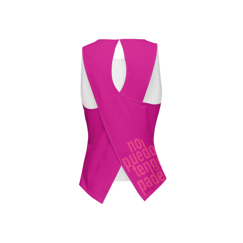 No puedo tengo padel Cross Back Sleeveless Tank - Pink - XTR3S