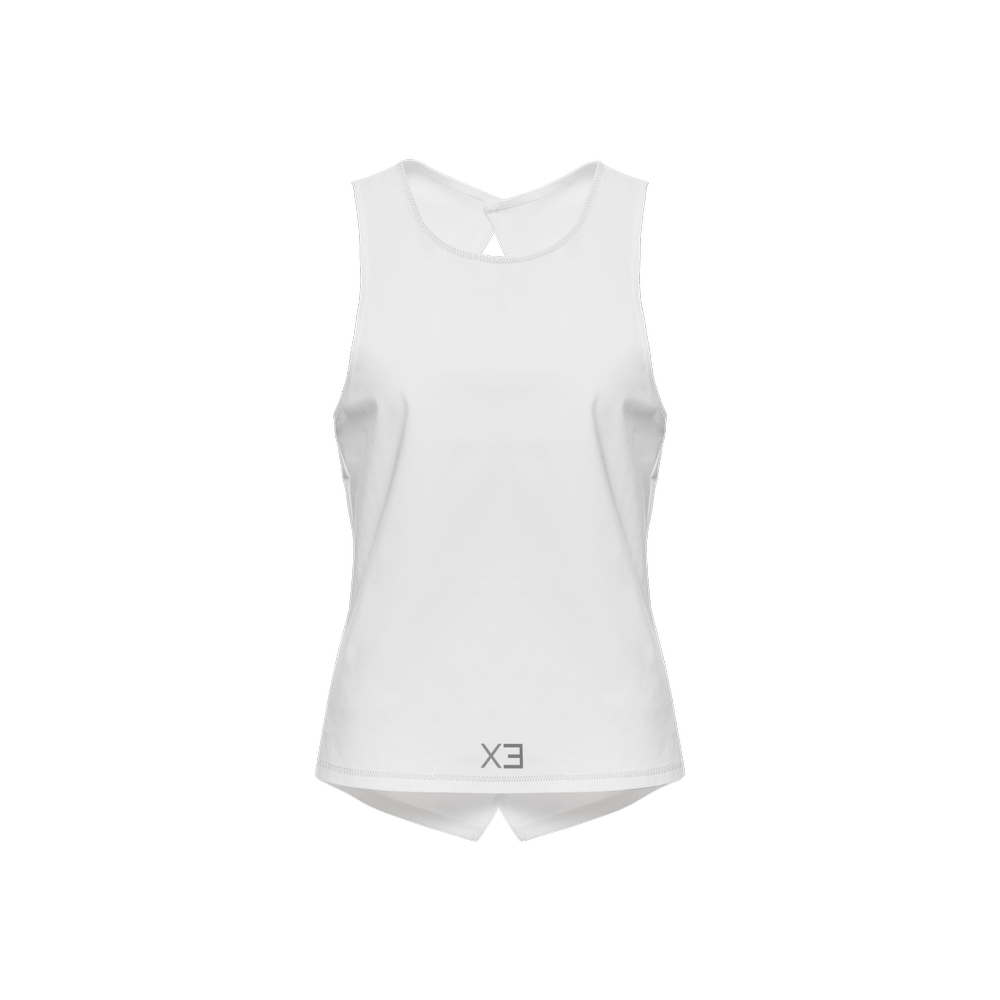 No puedo tengo padel Cross Back Sleeveless Tank - White - XTR3S