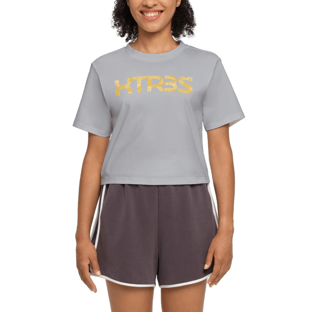 Women XTR3S Custom T Shirt - Gray/Yellow - XTR3S