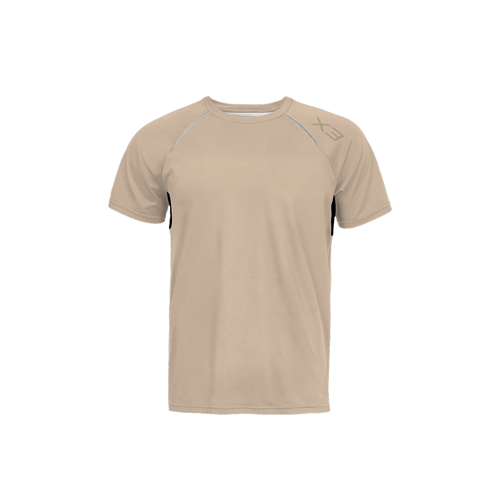 X3 Men’s 3M Active T - Shirt - Dry Fit - Beige - XTR3S