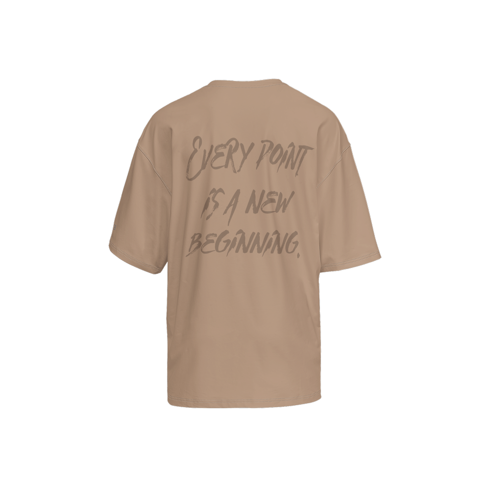 X3 Men’s Oversized Short - Sleeve T - Shirt - Beige - XTR3S