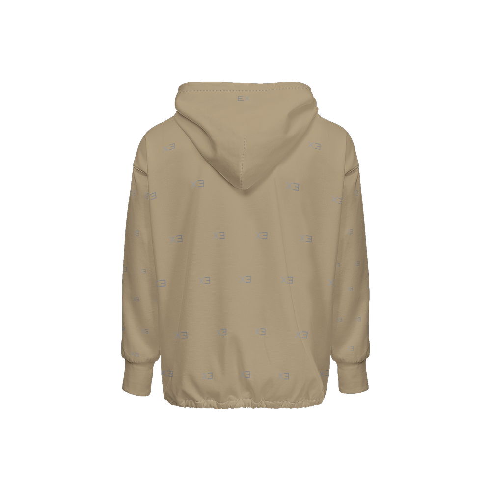 X3 Men’s Relaxed Fit Full - Zip Hoodie - Beige - XTR3S