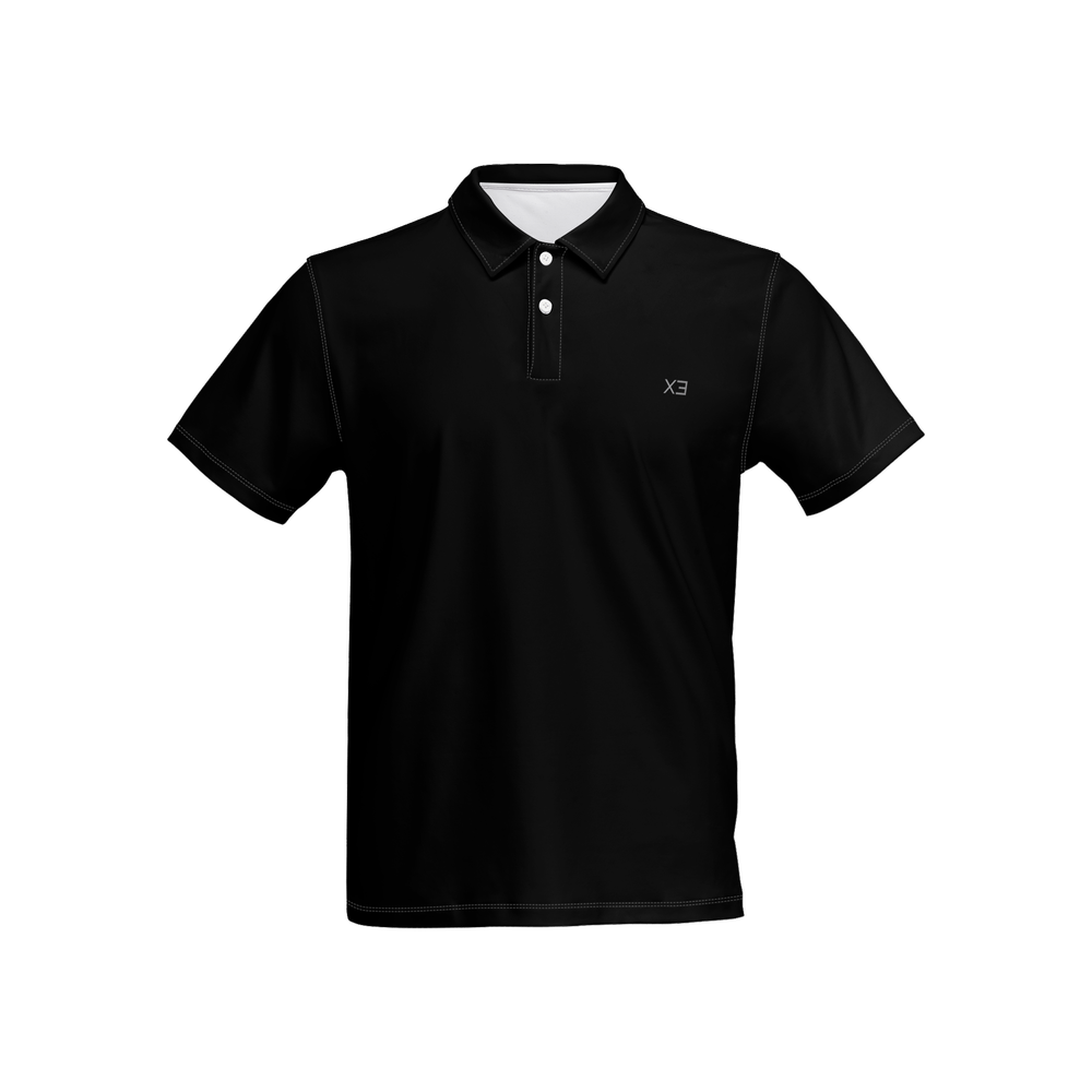 X3 Men’s Slim Fit Short - Sleeve Polo - Black - XTR3S