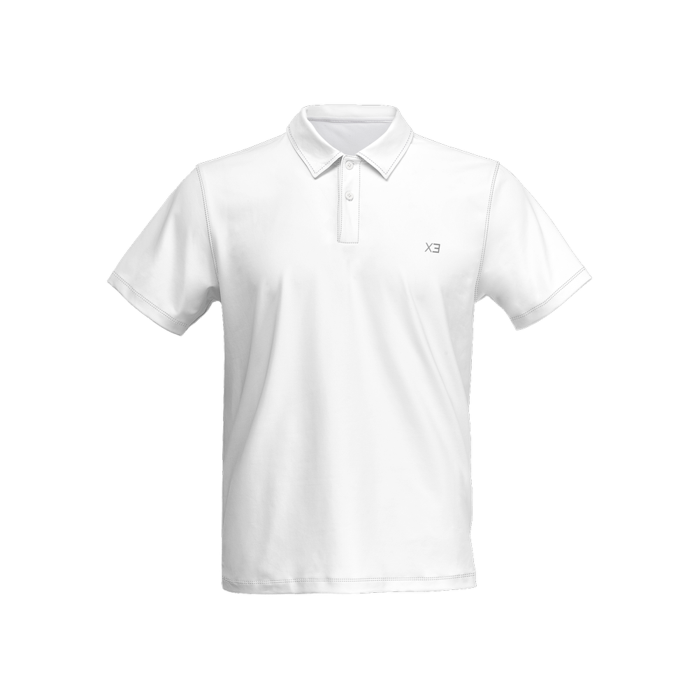 X3 Men’s Slim Fit Short - Sleeve Polo - White - XTR3S