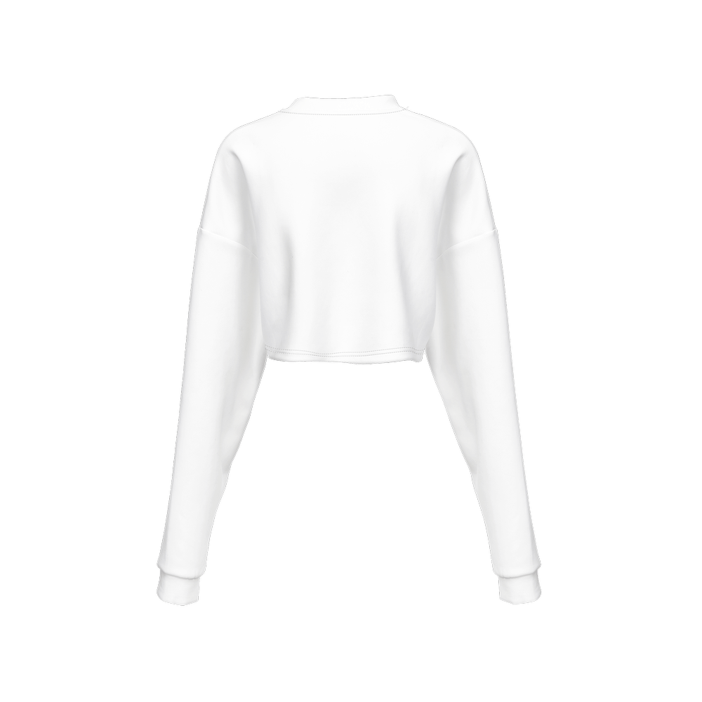 X3 Pala Women’s Cropped Crewneck Sweatshirt - White/Pink - XTR3S