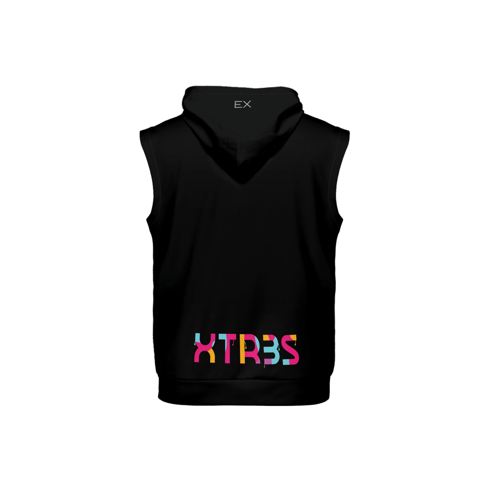 X3 Unisex Sleeveless Pullover Hoodie - Black - XTR3S