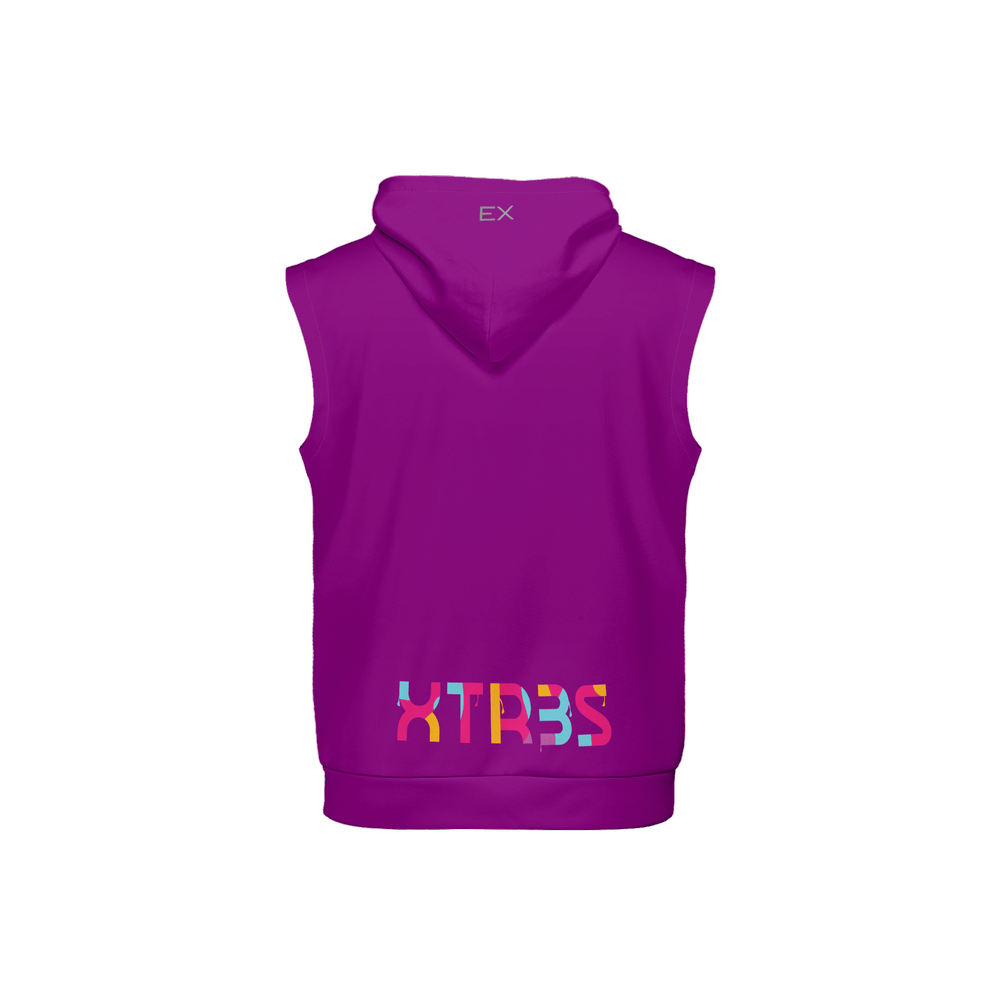 X3 Unisex Sleeveless Pullover Hoodie - Purple - XTR3S