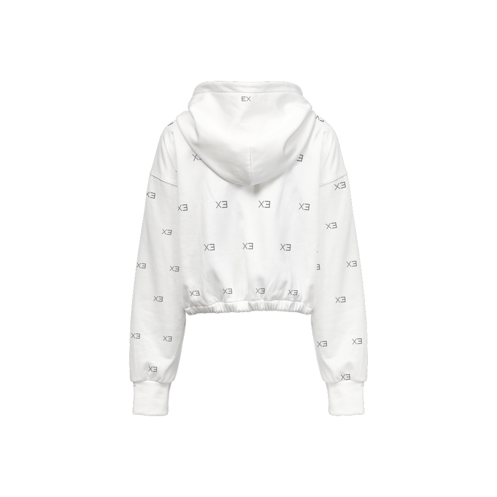 X3 Women’s Cropped Full - Zip Hoodie - White - XTR3S