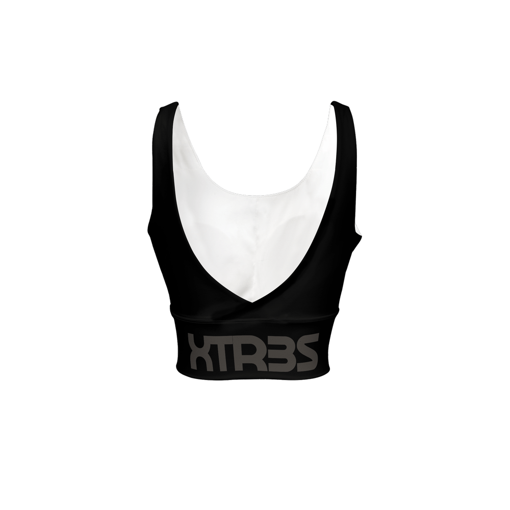 X3 Women’s Longline V - Shape - Back Sports Bra - Black - XTR3S