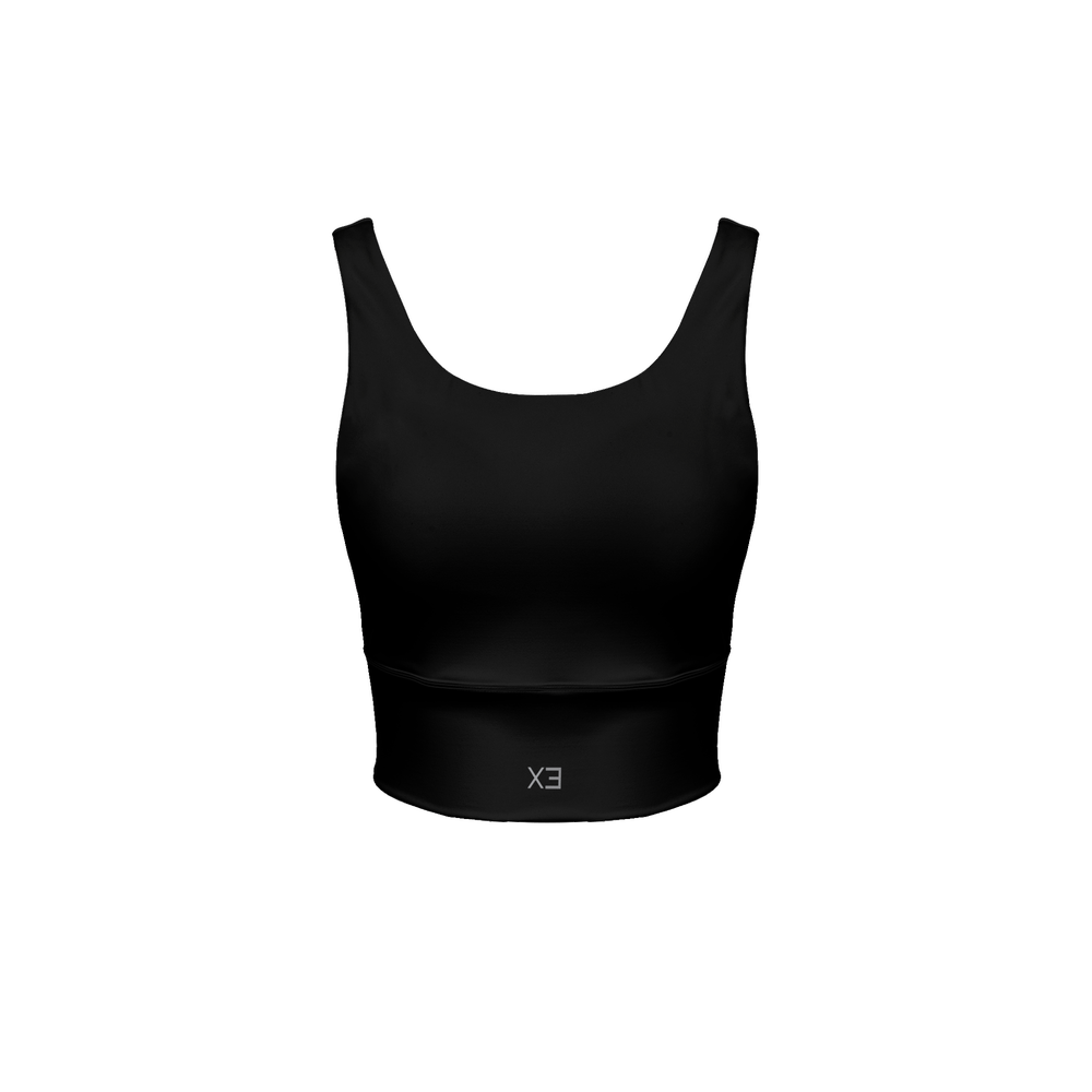 X3 Women’s Longline V - Shape - Back Sports Bra - Black - XTR3S