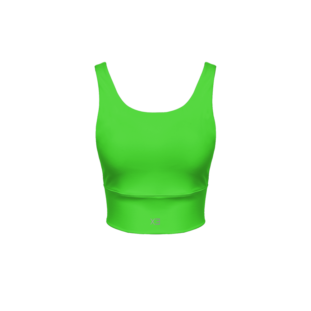 X3 Women’s Longline V - Shape - Back Sports Bra - Green - XTR3S