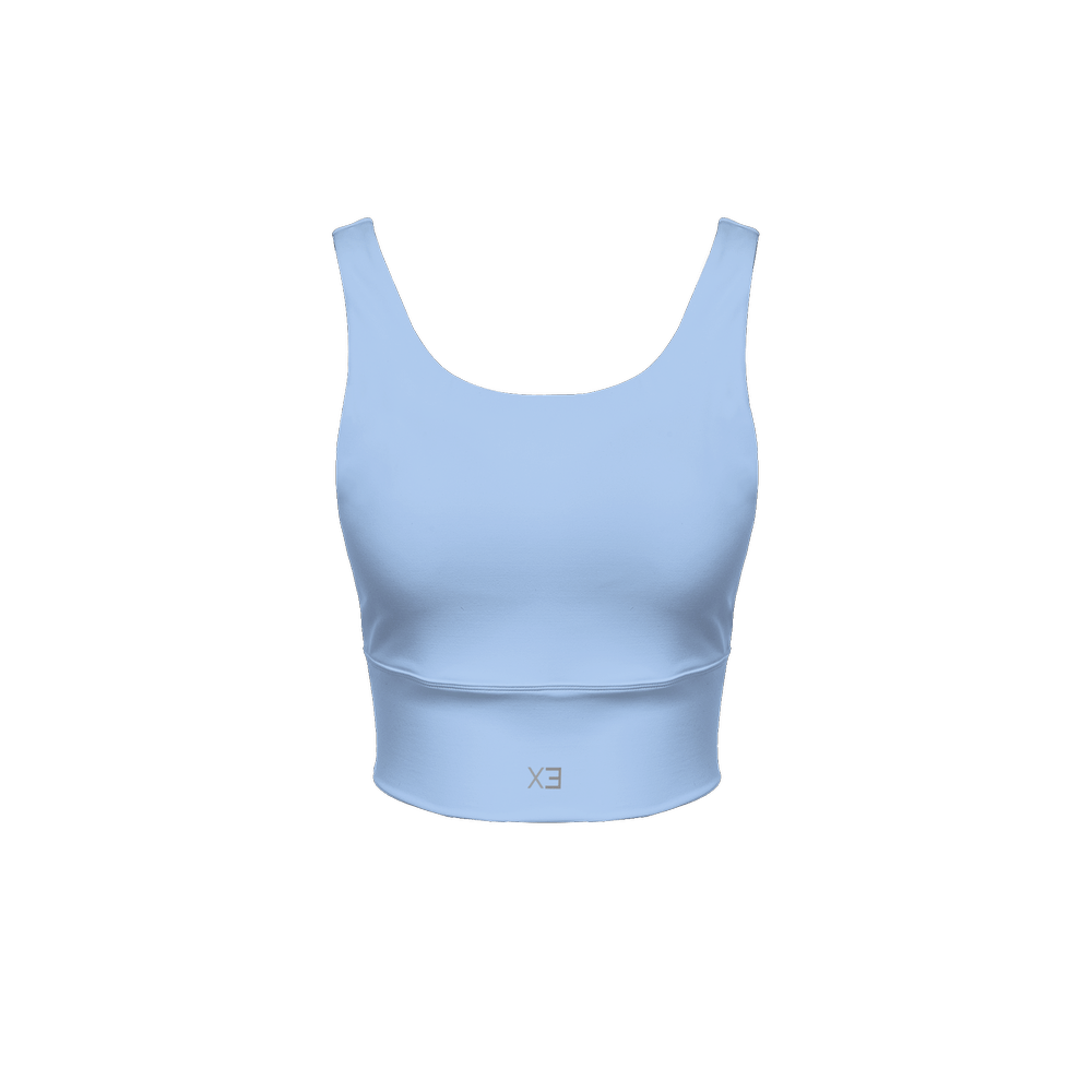 X3 Women’s Longline V - Shape - Back Sports Bra - Light Blue - XTR3S