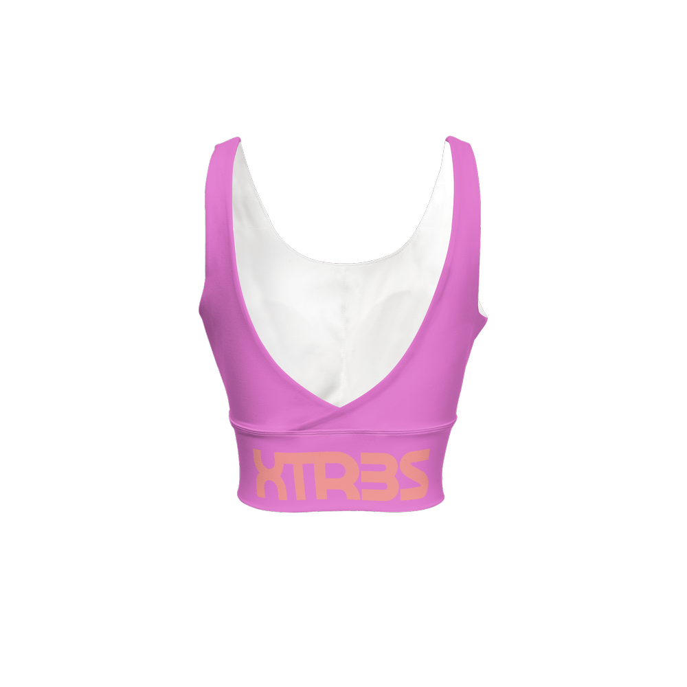 X3 Women’s Longline V - Shape - Back Sports Bra - Pink - XTR3S