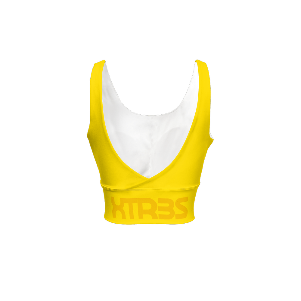 X3 Women’s Longline V - Shape - Back Sports Bra - Yellow - XTR3S