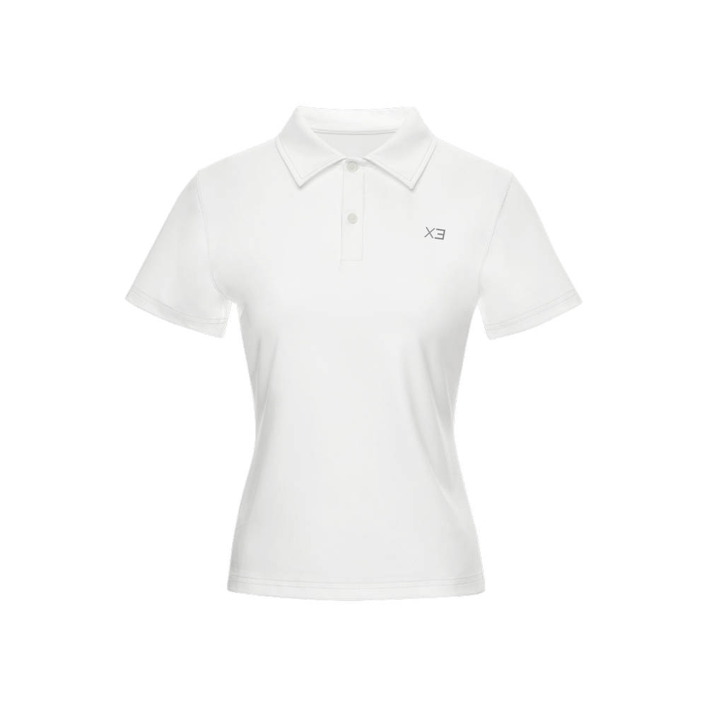 X3 Women’s Slim Fit Short - Sleeve Polo - White - XTR3S