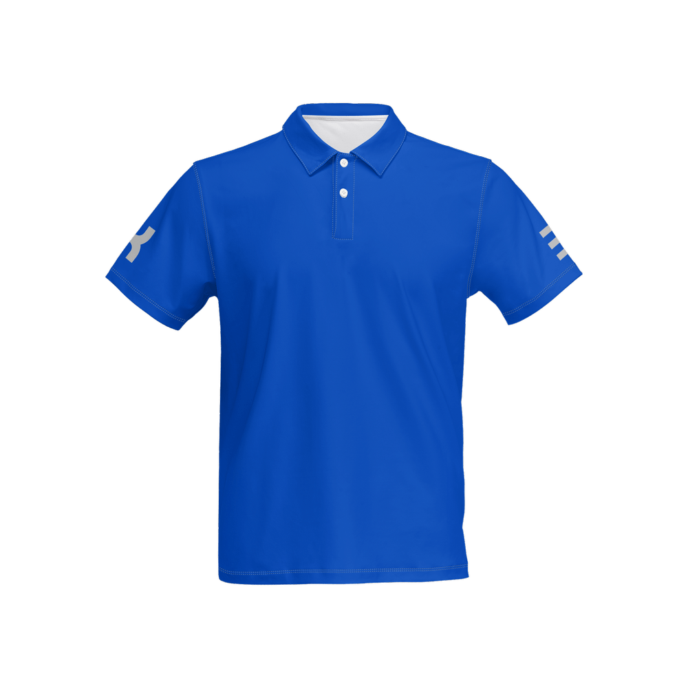 XTR3S Slim Fit Short - Sleeve Polo Shirt - Blue - XTR3S