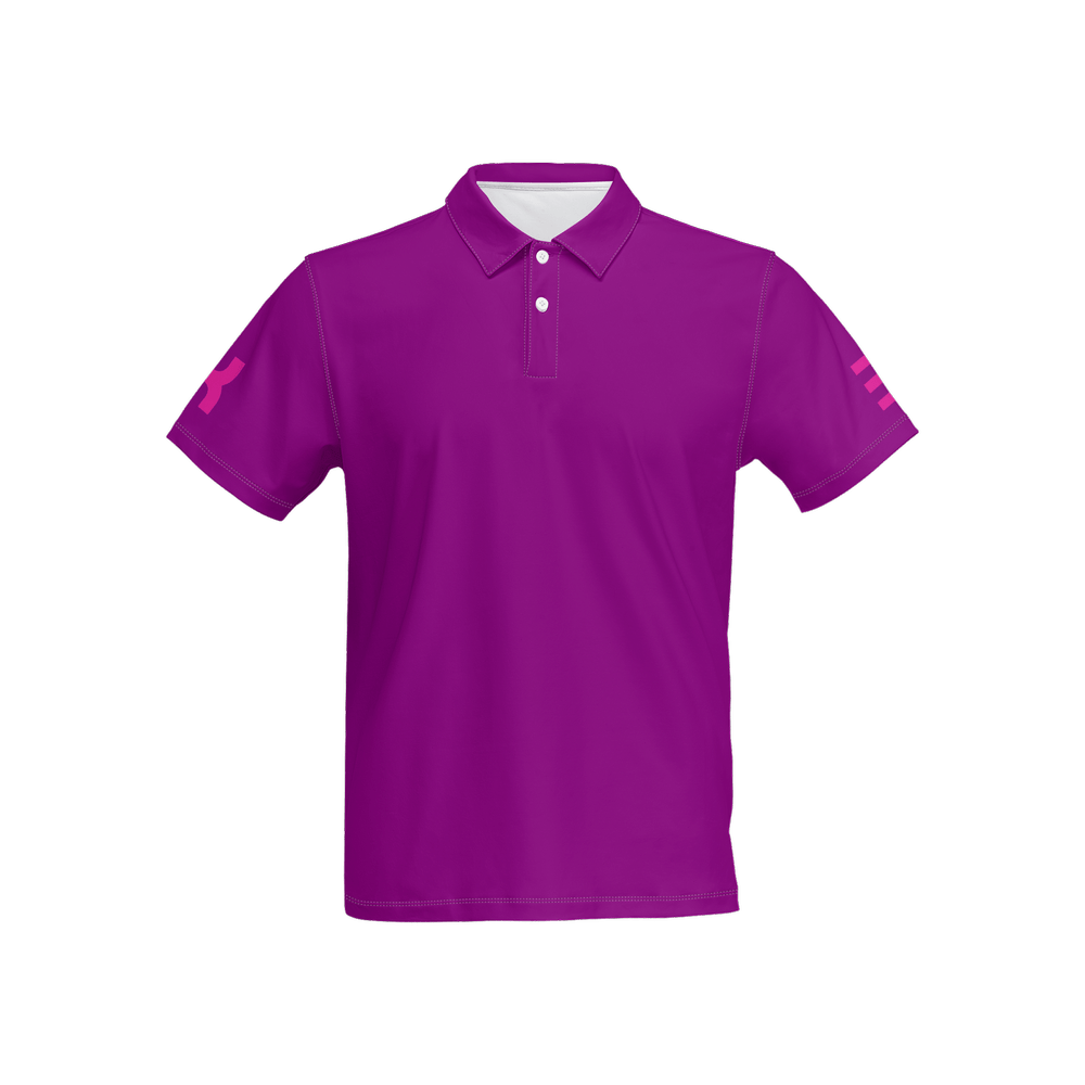 XTR3S Slim Fit Short - Sleeve Polo Shirt - Purple - XTR3S