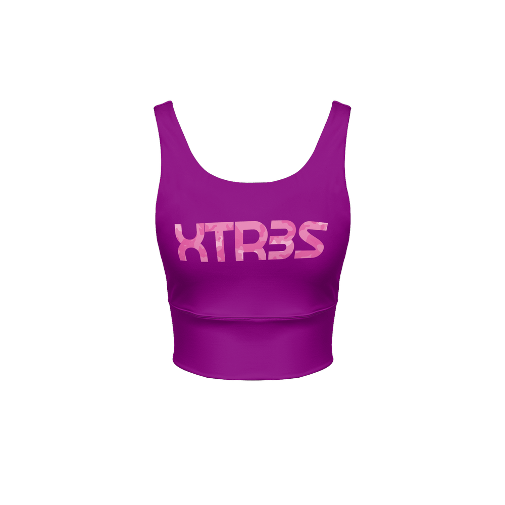 XTR3s Women’s Longline V - Shape - Back Sports Bra - Purple - XTR3S