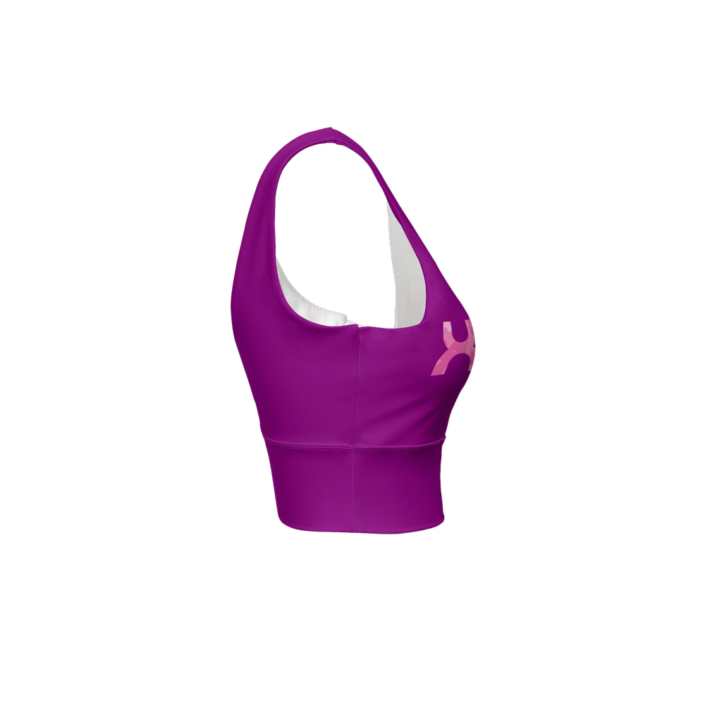 XTR3s Women’s Longline V - Shape - Back Sports Bra - Purple - XTR3S