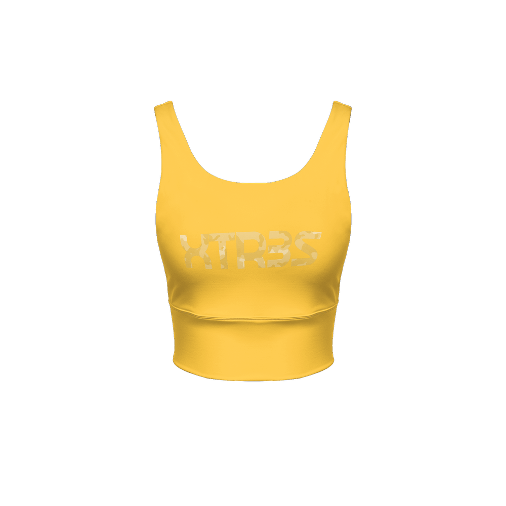 XTR3s Women’s Longline V - Shape - Back Sports Bra - Yellow - XTR3S